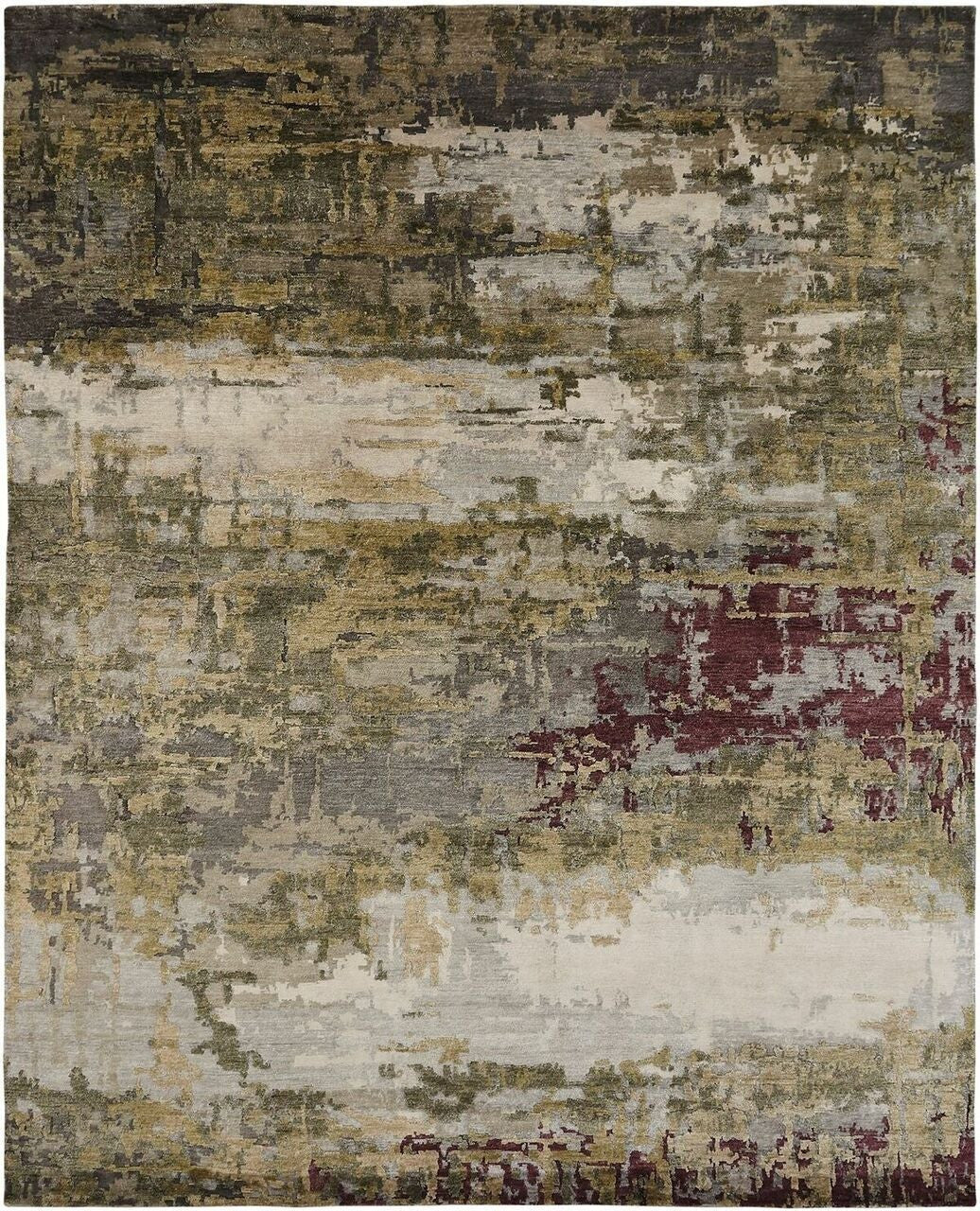 2' x 3' Modern Hand-Knotted Silk rug, Rug #JN0741