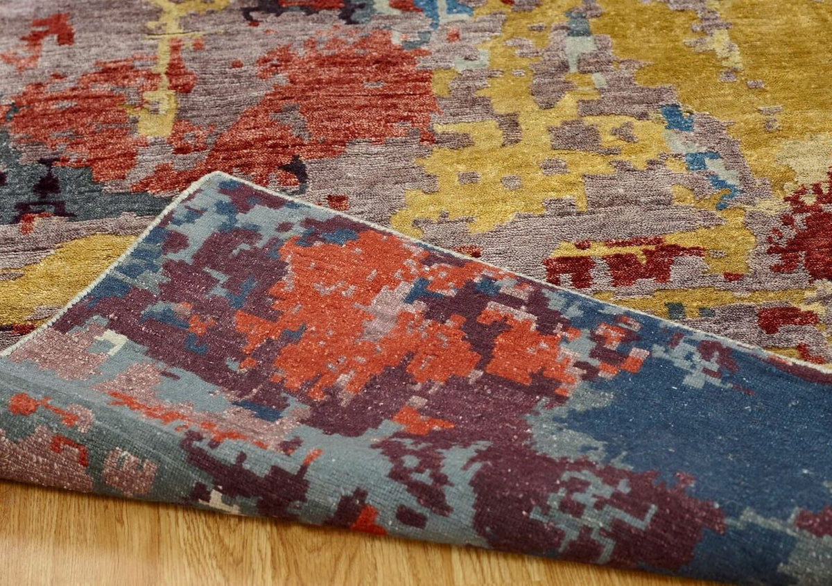 4' x 6' Modern Hand-Knotted Silk rug, Rug #JN0791