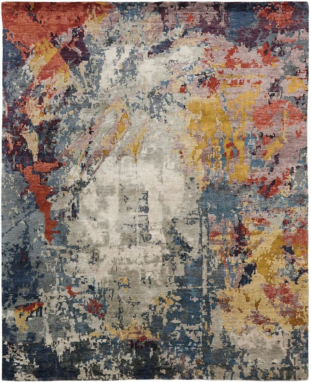 2' x 3' Modern Hand-Knotted Silk rug, Rug #JN0791