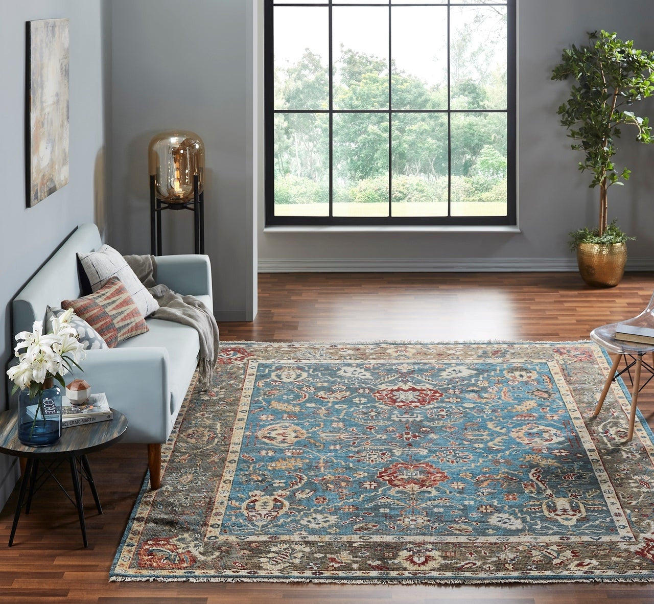 9' x 12' Oushak Hand-Knotted Wool rug, Rug #KN1931