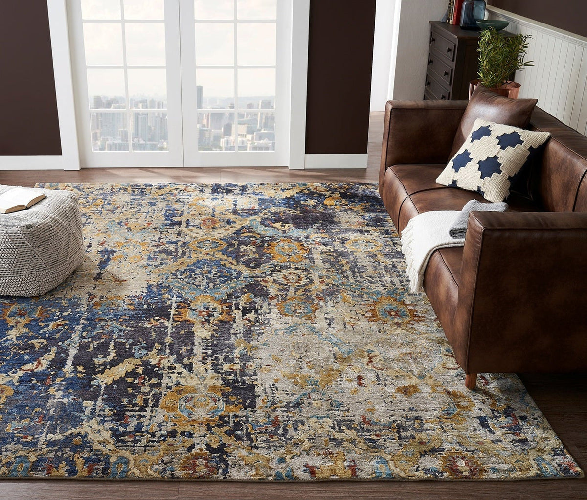 6' x 9' Transitional Hand-Knotted Silk rug, Rug #ML1721