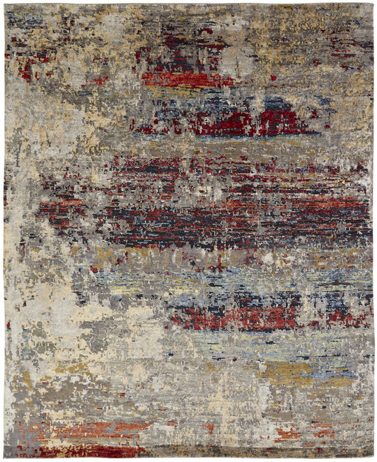 2' x 3' Modern Hand-Knotted Silk rug, Rug #NL3851