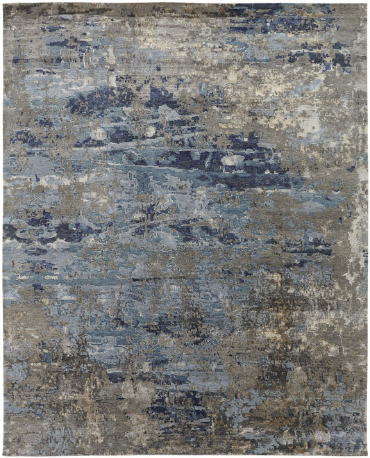 2' x 3' Modern Hand-Knotted Silk rug, Rug #NL3861