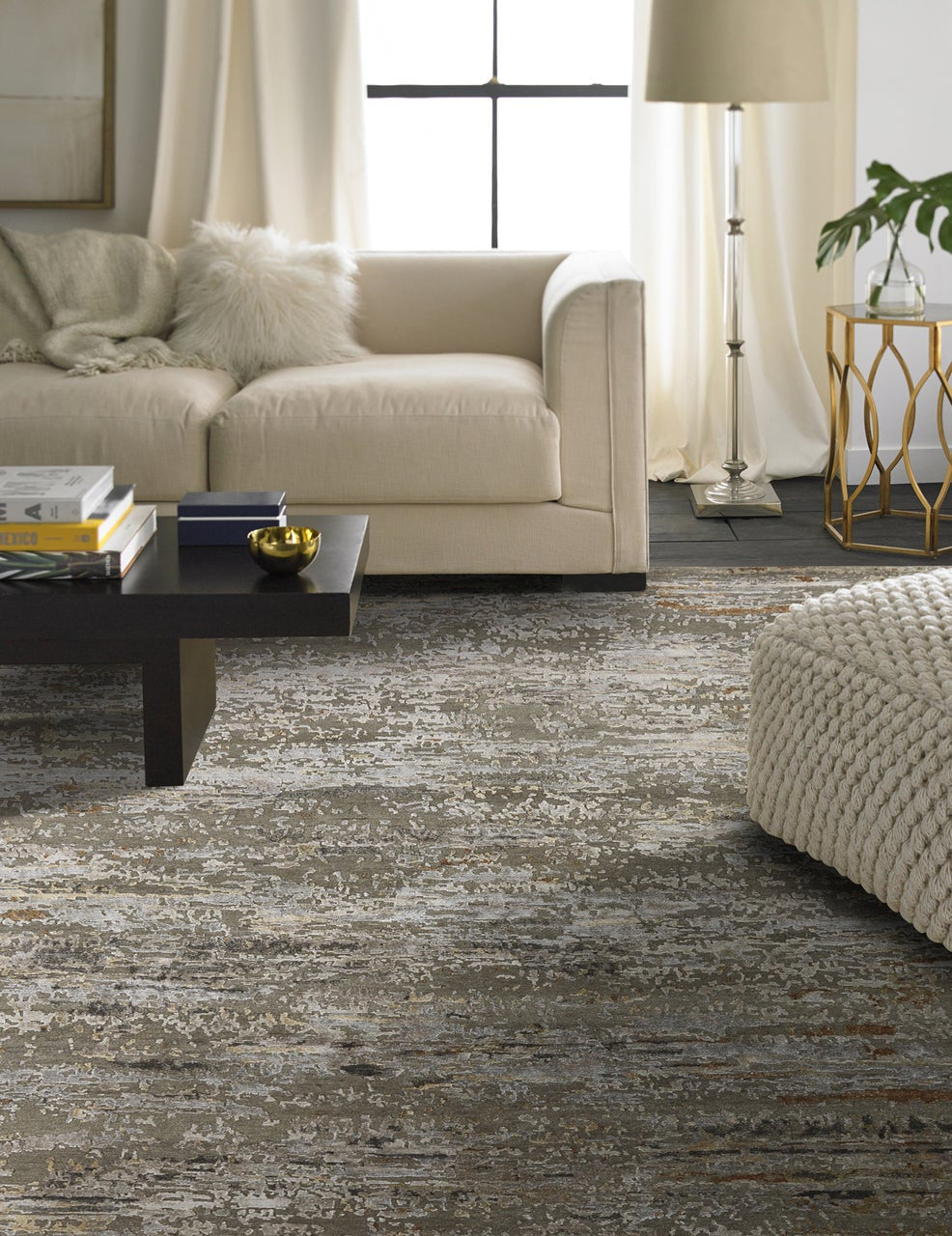 6' x 9' Modern Hand-Knotted Silk rug, Rug #NL3920