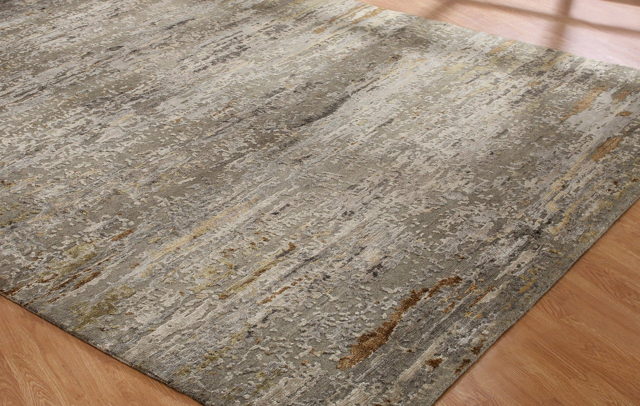 4' x 6' Modern Hand-Knotted Silk rug, Rug #NL3920