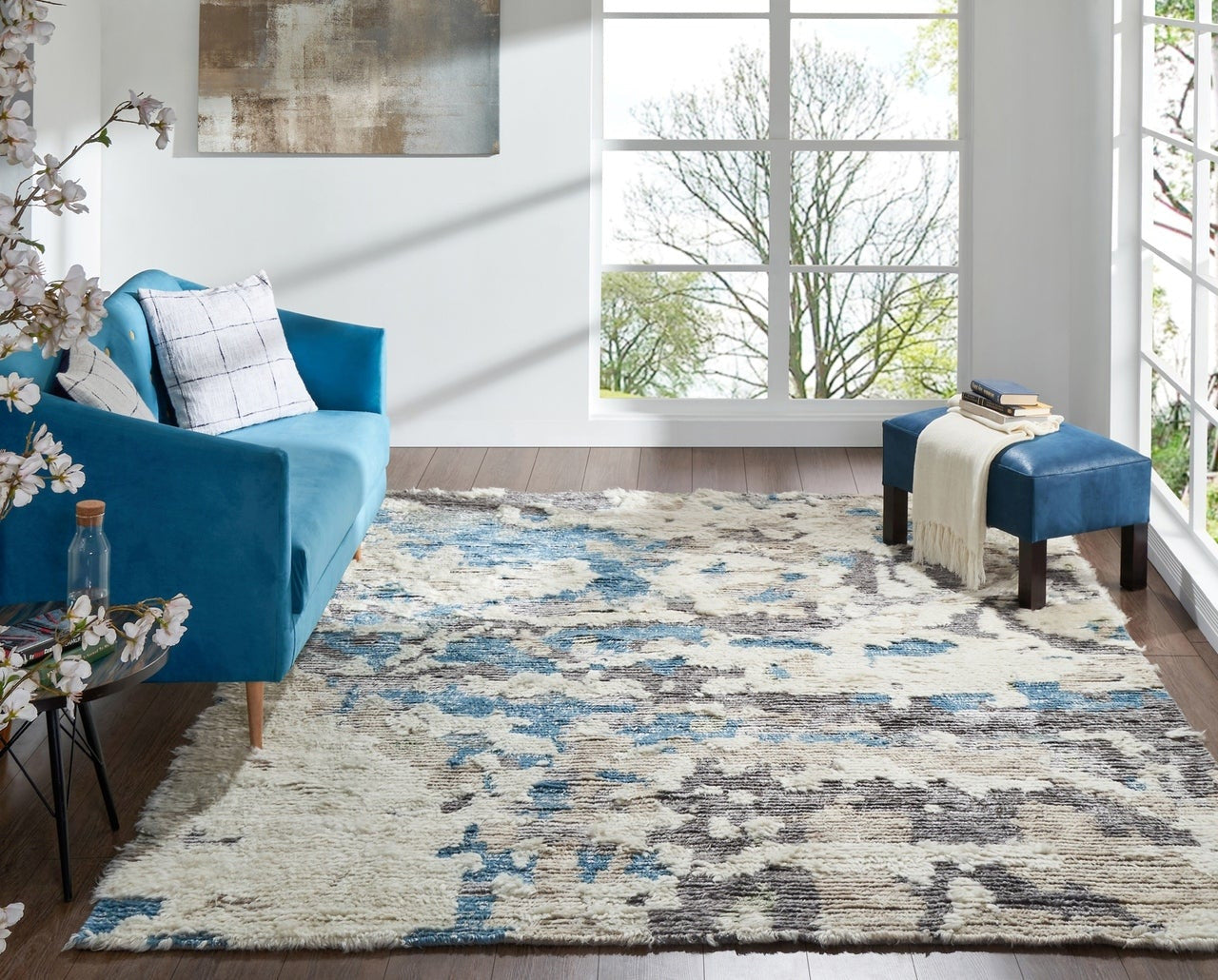5'6" x 8'6" Modern Hand-Knotted Wool rug, Rug #PO0201