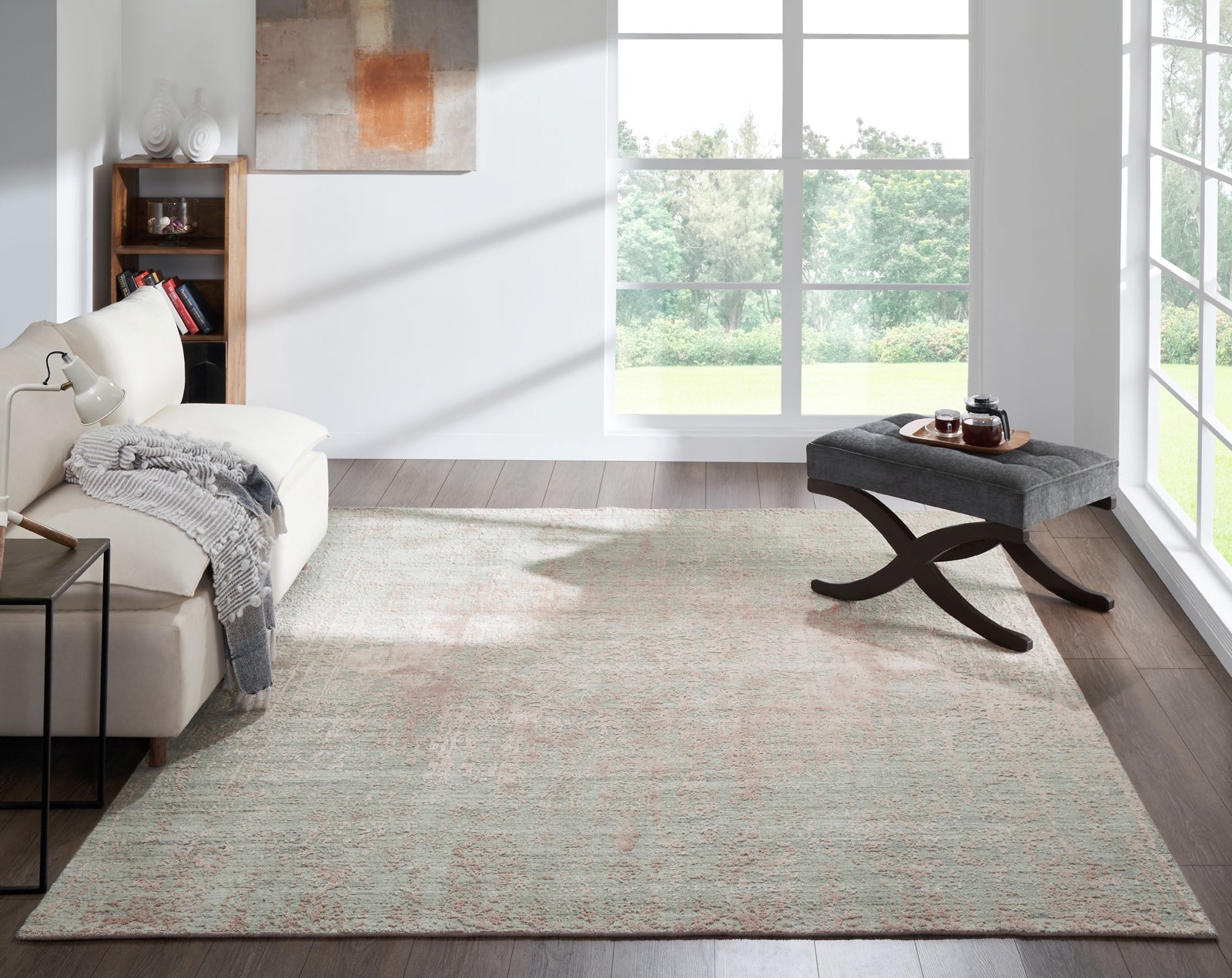 6' x 9' Transitional Hand Loom Silk rug, Rug #RG8361