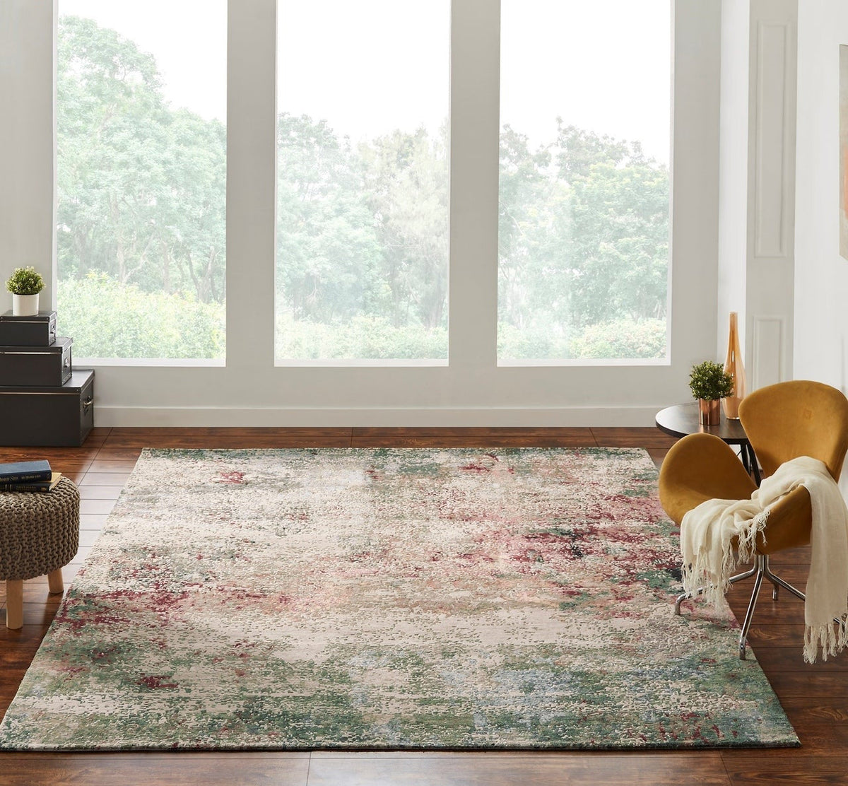 4' x 6' Modern Hand-Knotted Silk rug, Rug #TN3801