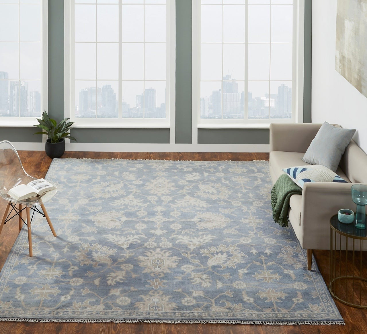 10' x 14' Transitional Hand-Knotted Wool rug, Rug #US1182