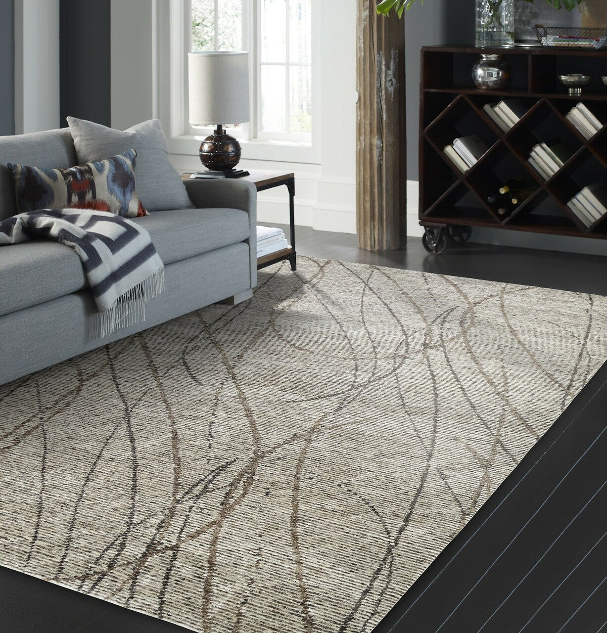 6' x 9' Modern Hand-Knotted Silk rug, Rug #VS6051