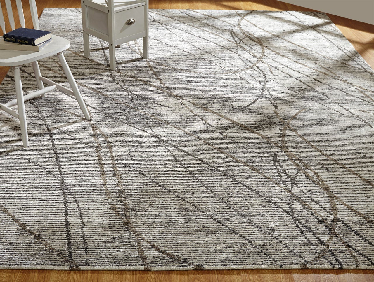 8' x 10' Modern Hand-Knotted Silk rug, Rug #VS6051