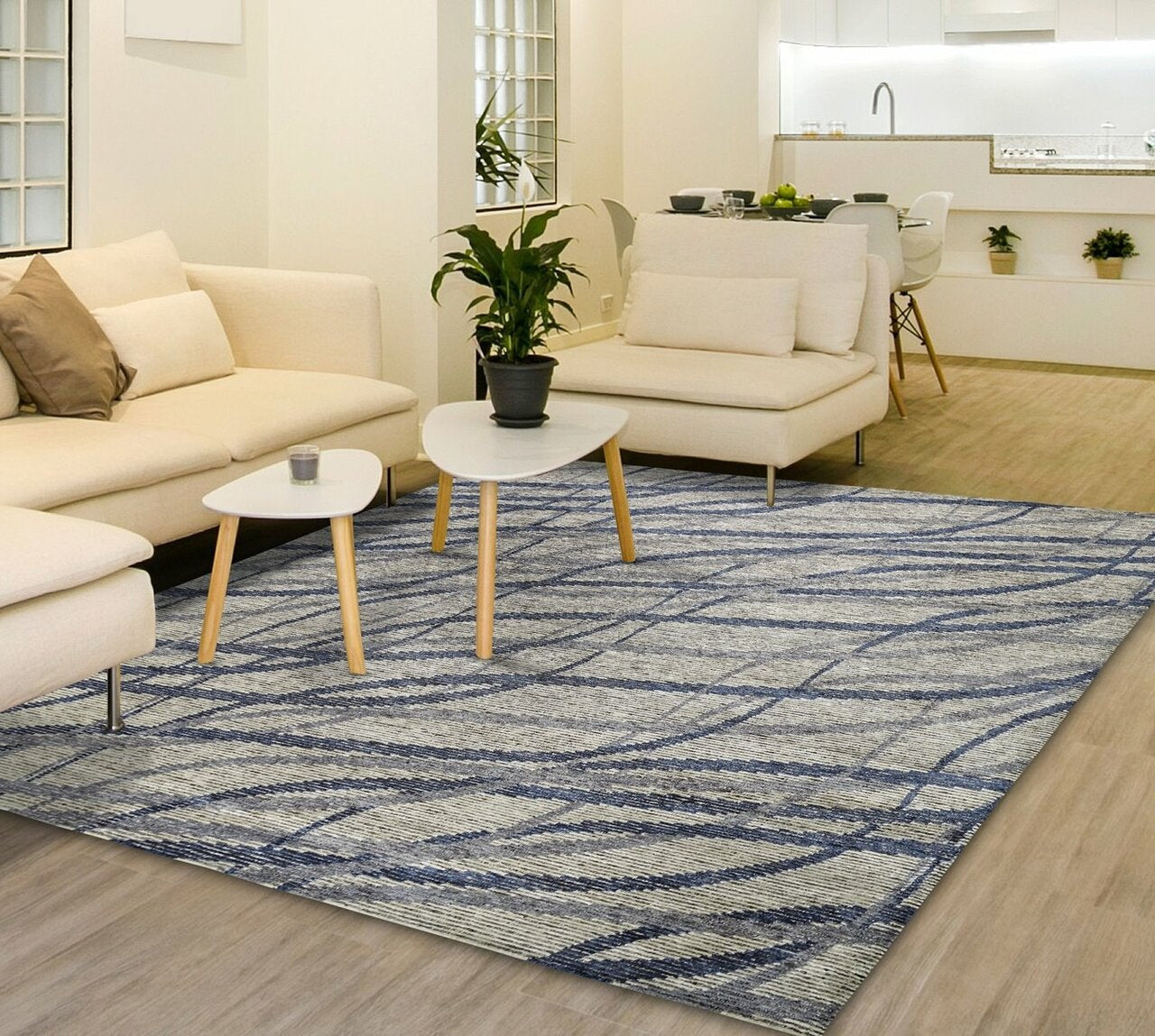 6' x 9' Modern Hand-Knotted Silk rug, Rug #VS6071