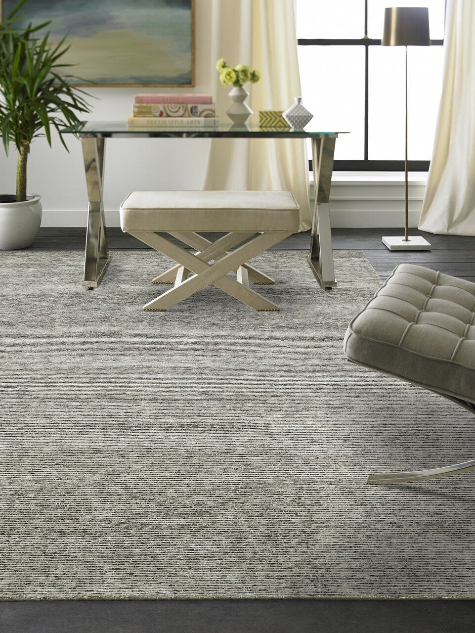 4' x 6' Transitional Hand-Knotted Silk rug, Rug #VS6111