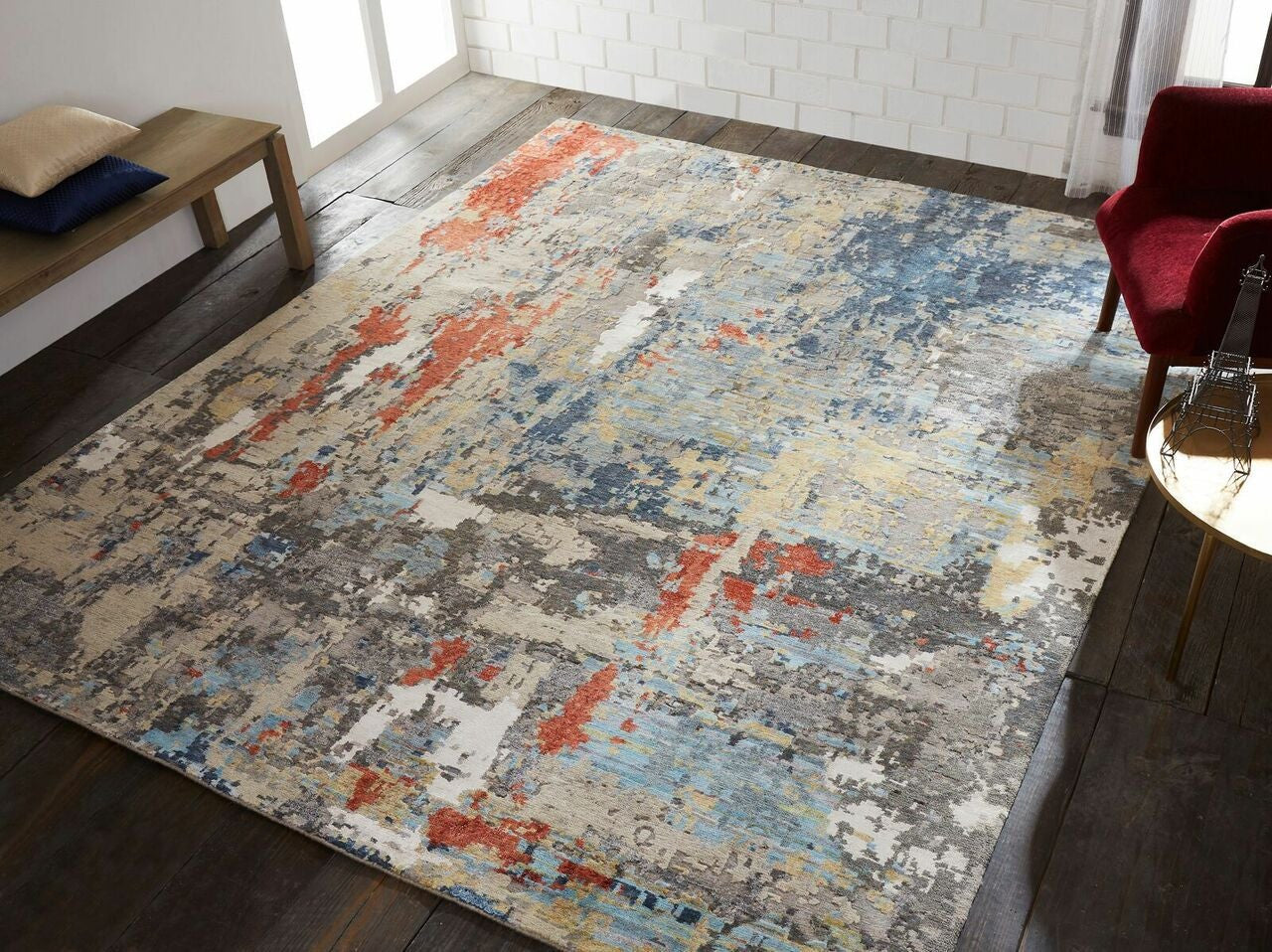 6' x 9' Modern Hand-Knotted Silk rug, Rug #ZF5262