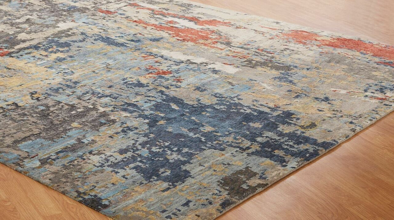 4' x 6' Modern Hand-Knotted Silk rug, Rug #ZF5262