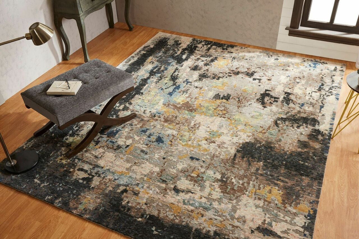 4' x 6' Modern Hand-Knotted Silk rug, Rug #ZF5181