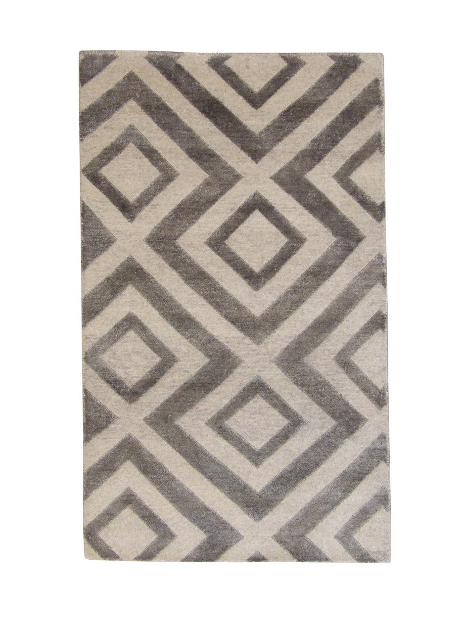 3x5 Modern Hand-Knotted Silk rug, Rug #101-2052