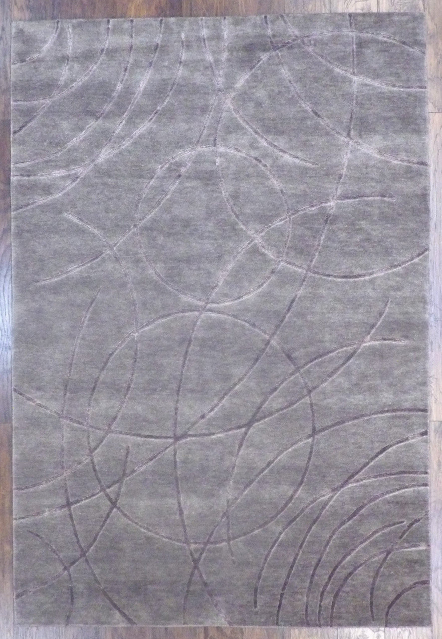 6x9 Modern Hand-Knotted Silk rug, Rug #101-720