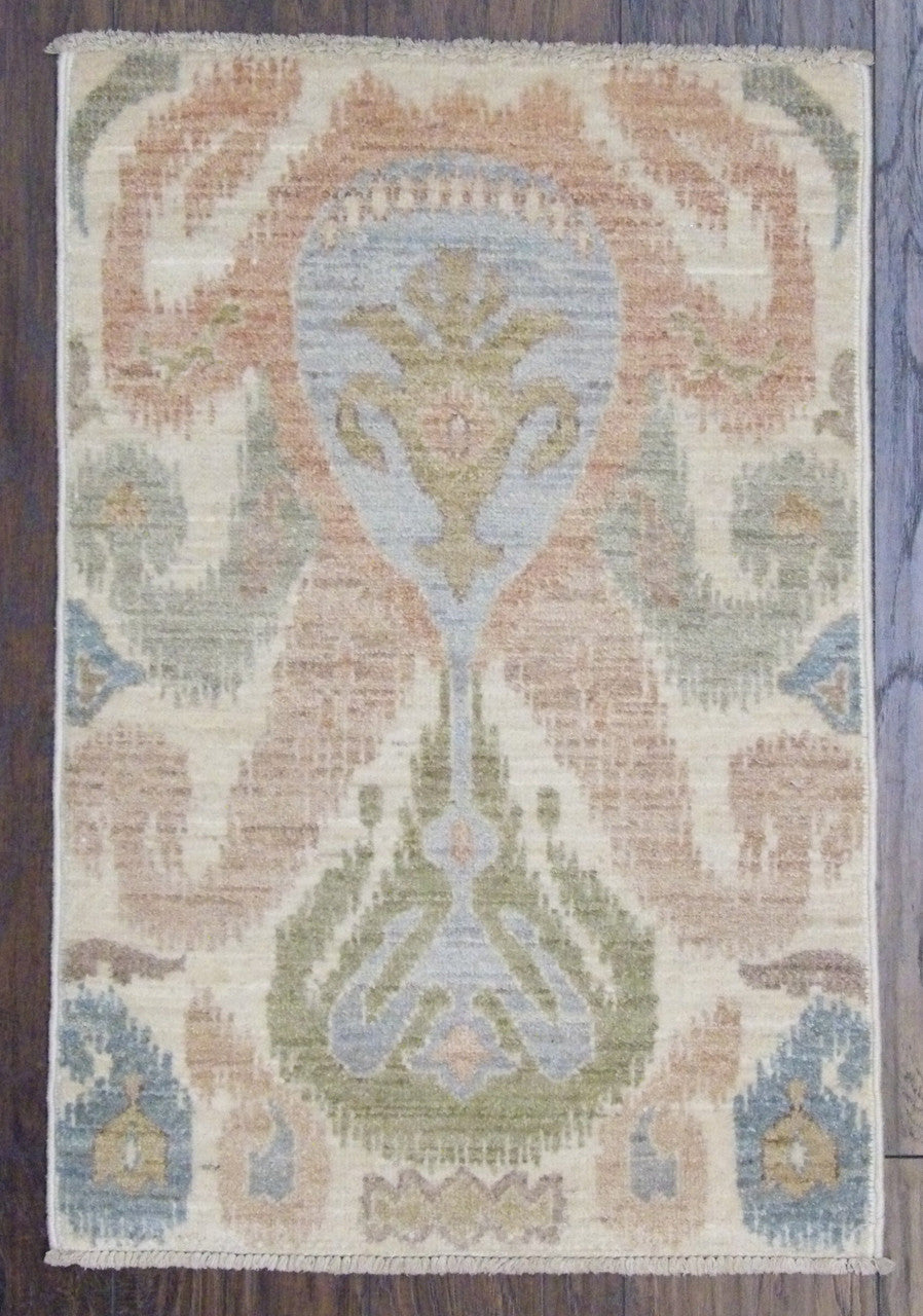 2x3 Ikat Hand-Knotted Wool rug, Rug #101-332