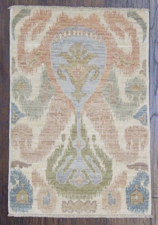 2x3 Ikat Hand-Knotted Wool rug, Rug #101-332