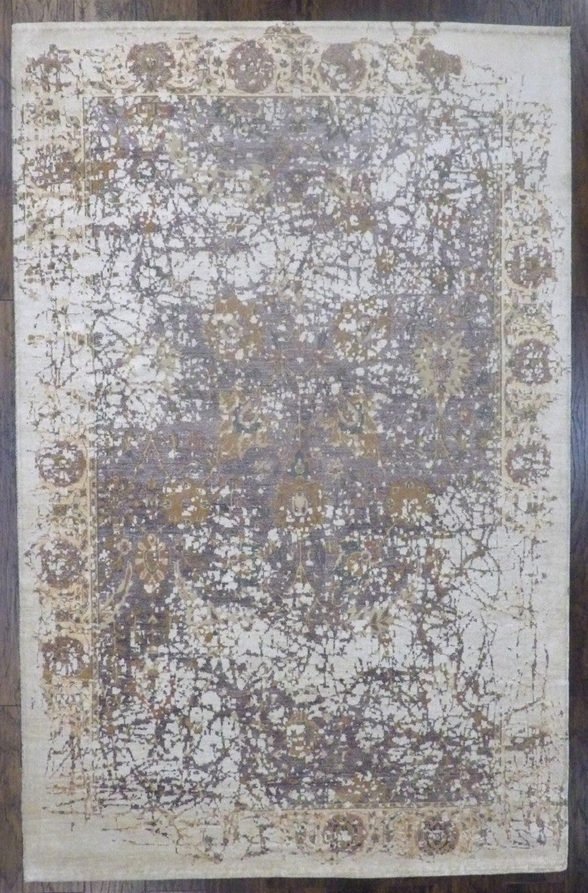 6x9 Modern Hand-Knotted Silk rug, Rug #101-11309