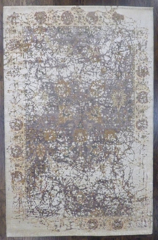 6x9 Modern Hand-Knotted Silk rug, Rug #101-11309