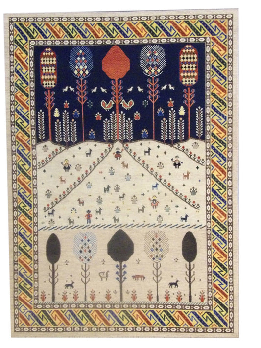 5x8 Flatweave Hand-Knotted Wool rug, Rug #101-11055