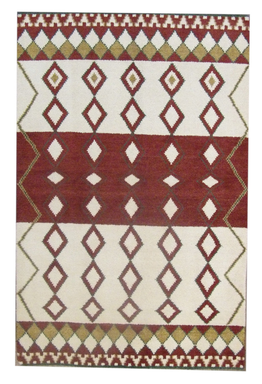 5x8 Moroccan Hand-Knotted Wool rug, Rug #101-786