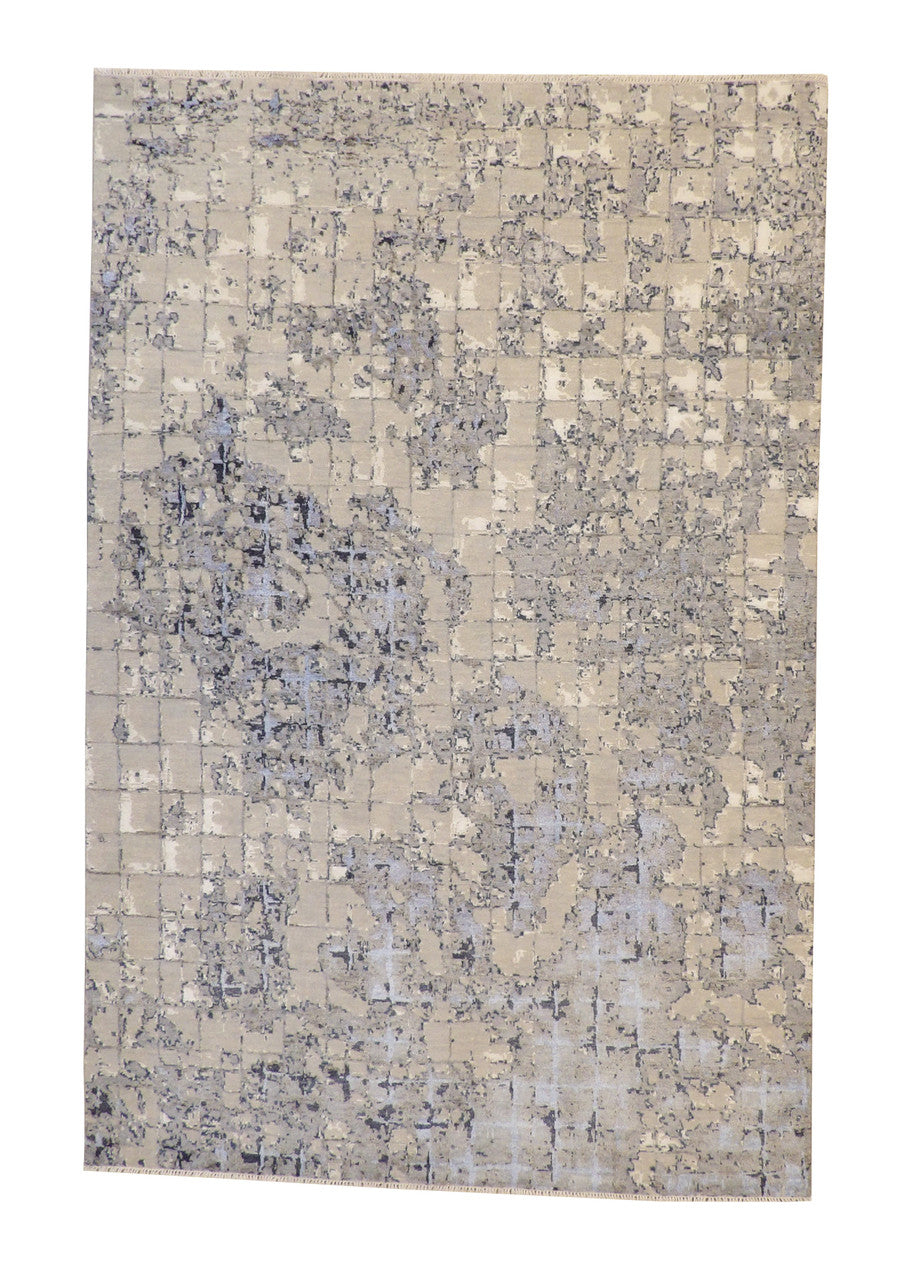 6x9 Transitional Hand-Knotted Silk rug, Rug #101-2072