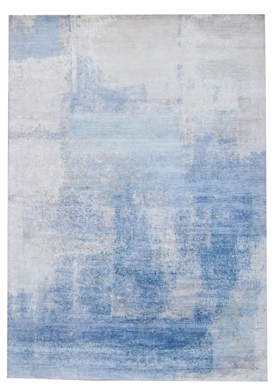 Modern Hand-Knotted Silk rug, Rug #101-11050