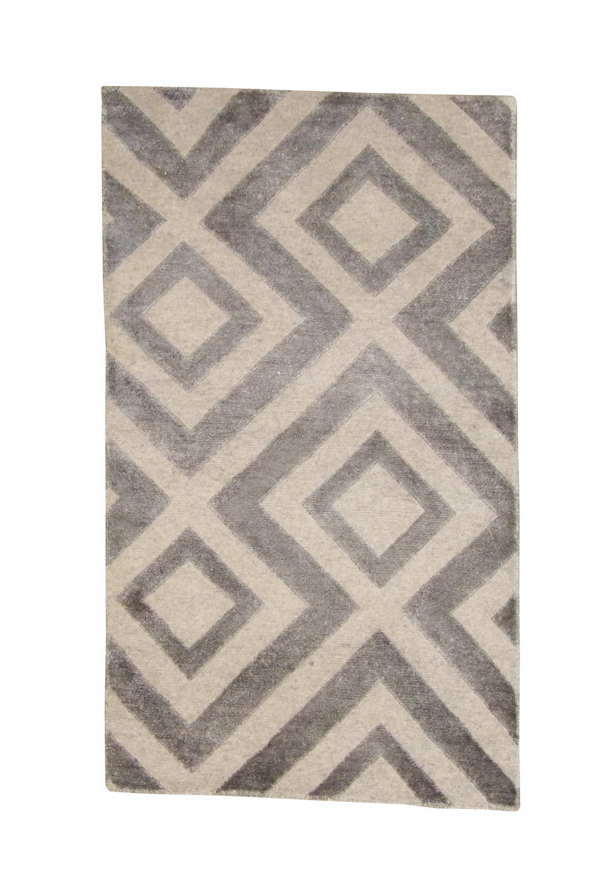 2x4 Modern Hand-Knotted Silk rug, Rug #101-2041