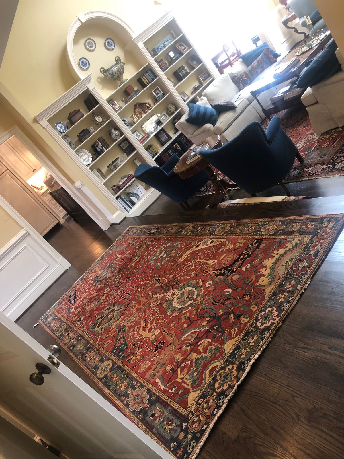 Antique Persian rug in customer living room