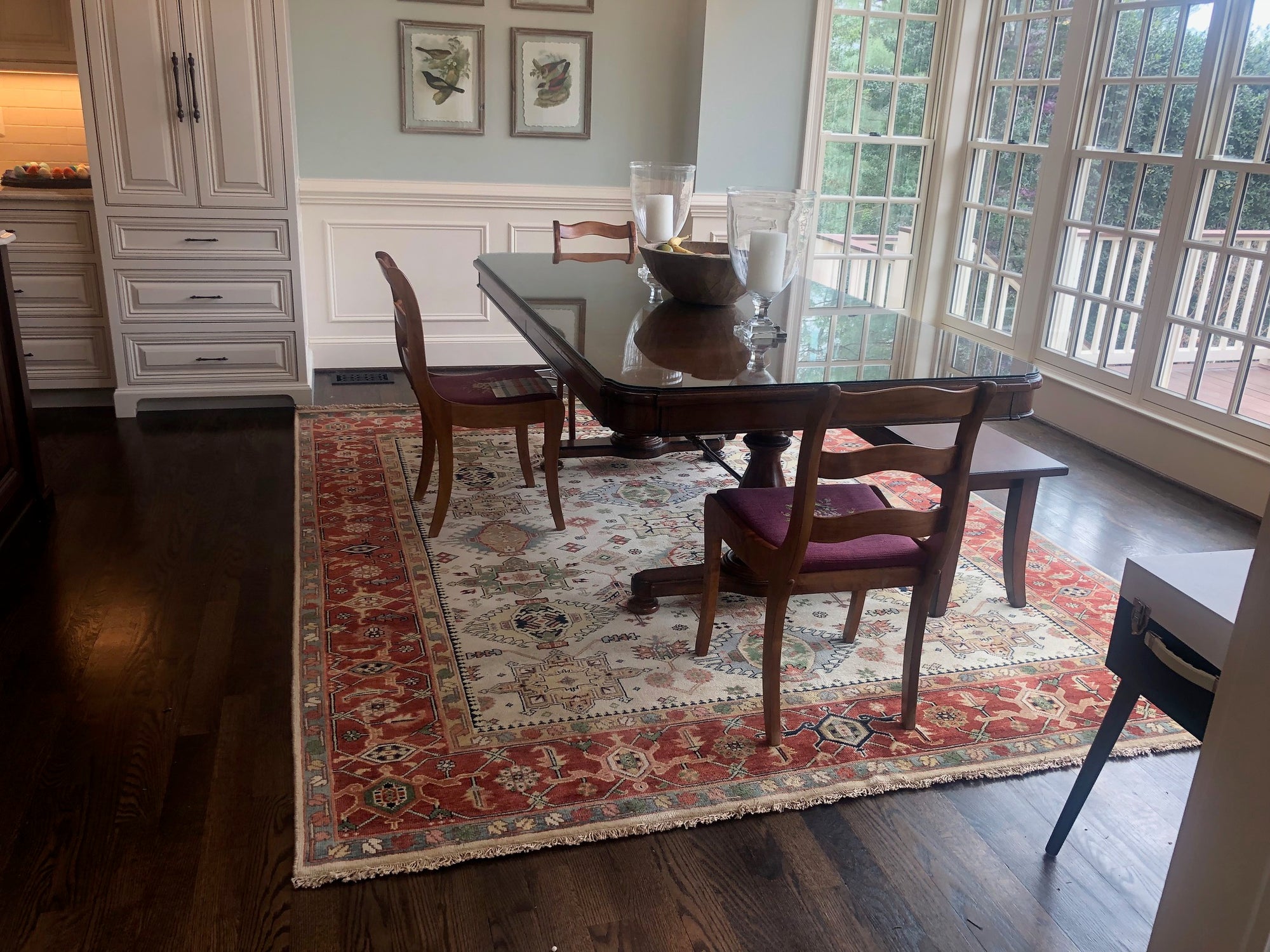 Rug in customer dining room