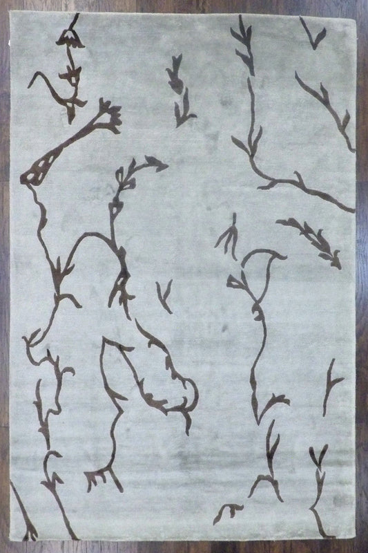 6x9 Modern Hand-Knotted Silk rug, Rug #101-727