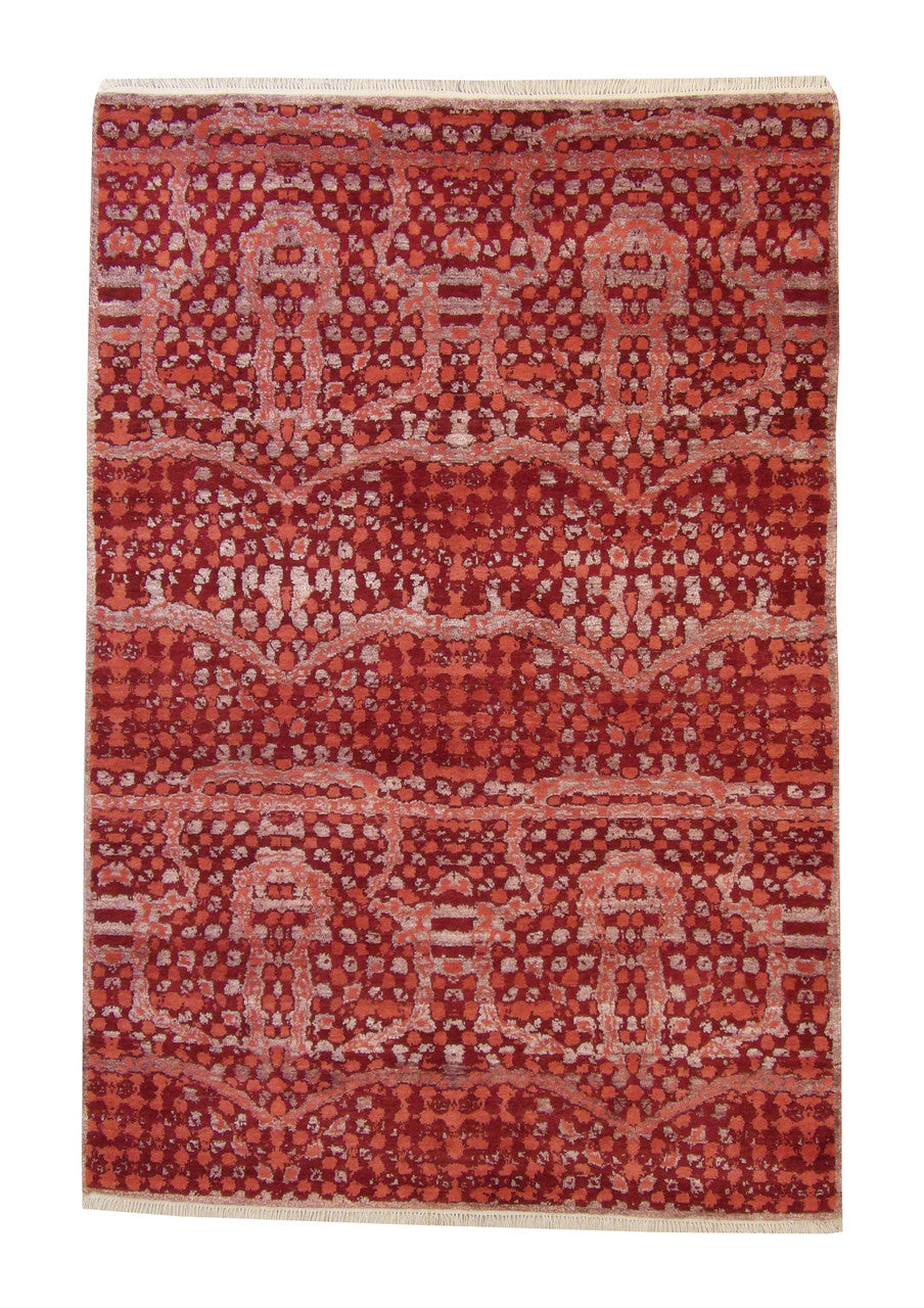6x7 Modern Hand-Knotted Silk rug, Rug #101-2250
