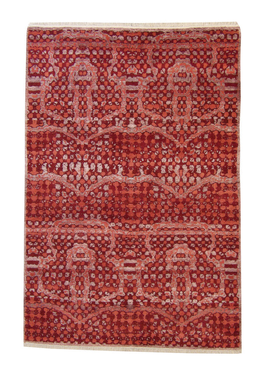 6x7 Modern Hand-Knotted Silk rug, Rug #101-2250