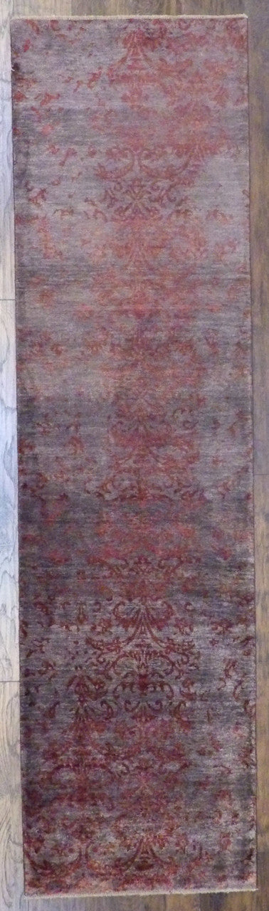 2x10 Transitional Hand-Knotted Silk rug, Rug #101-582