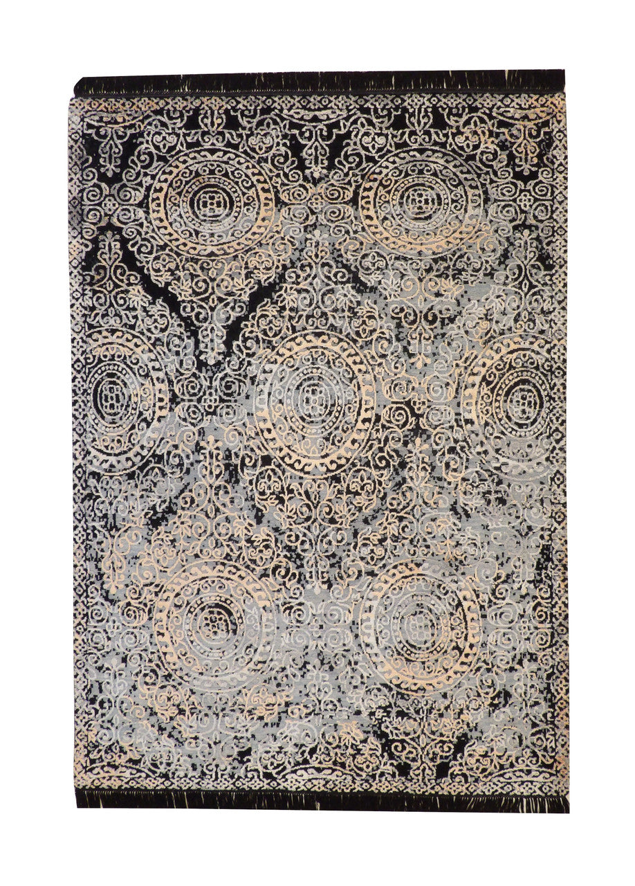 6x9 Transitional Hand-Knotted Silk rug, Rug #101-2229