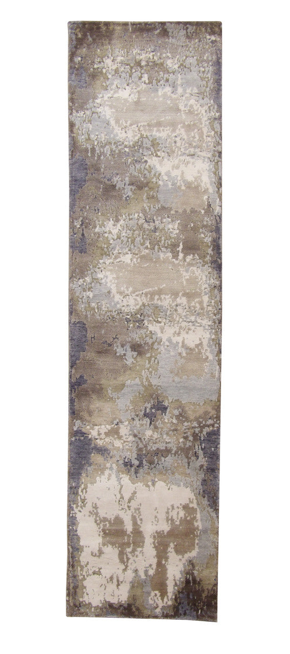 3x10 Modern Hand-Knotted Silk rug, Rug #101-20253