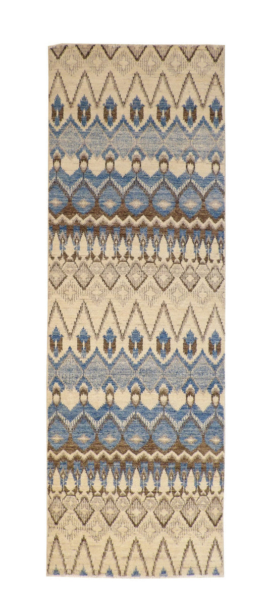 4x12 Ikat Hand-Knotted Wool rug, Rug #g7