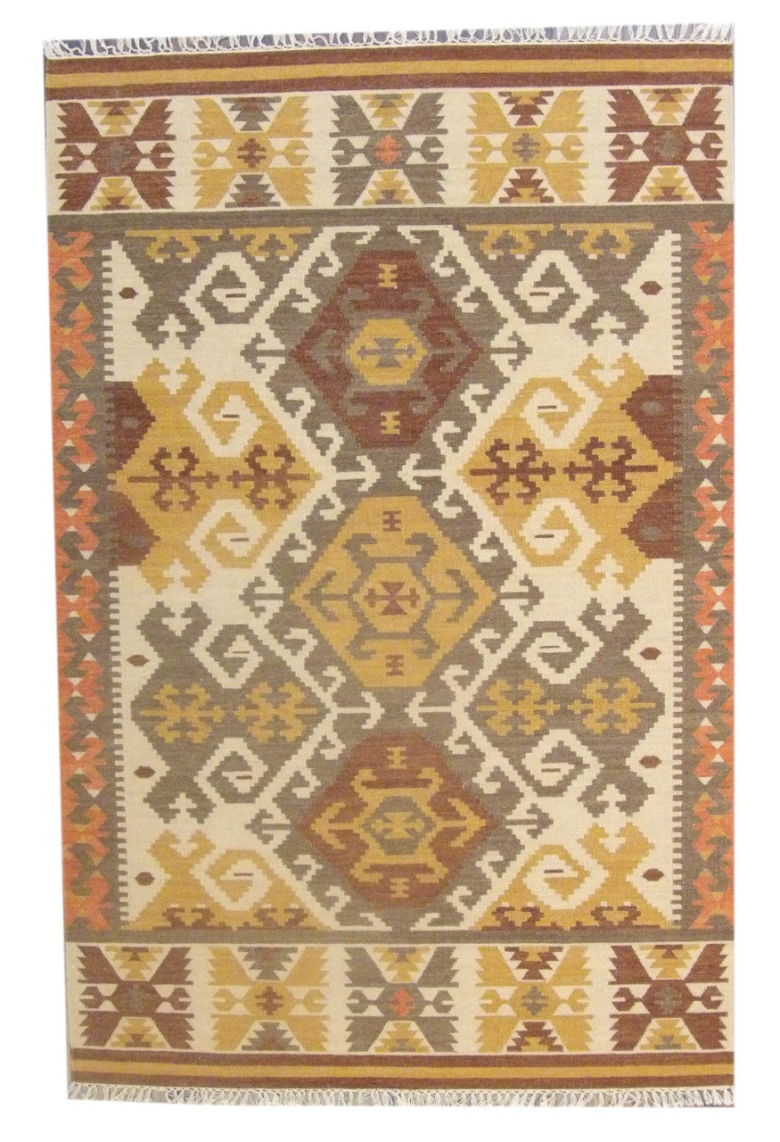 Flatweave Hand-Knotted Wool rug, Rug #101-758