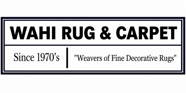 Wahi Rug & Carpet logo, since the 1970s, weavers of fine decorative rugs