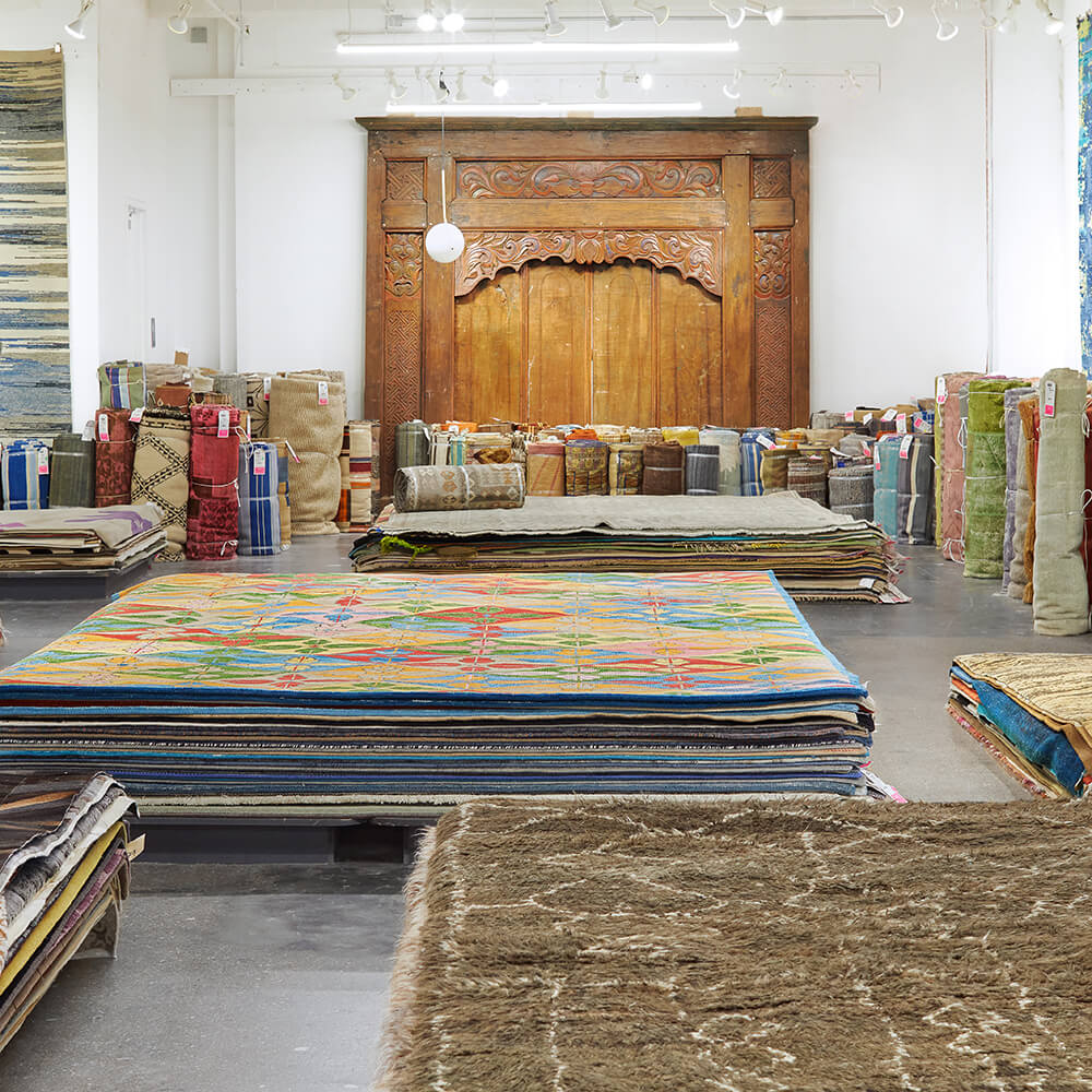 Wahi Rugs warehouse full of inventory